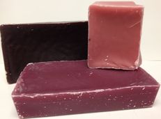 Light purple, dark purple and black block wax